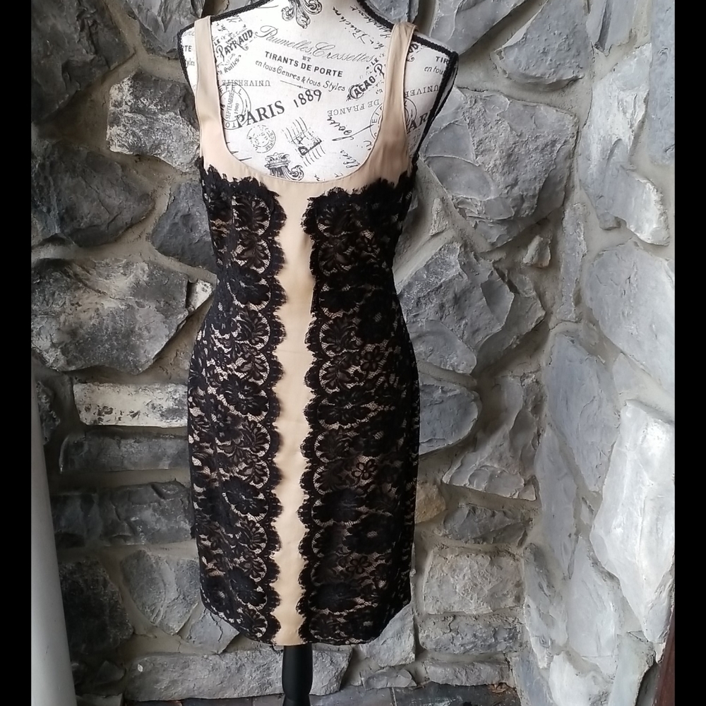 Chetta B Lace Panel Dress